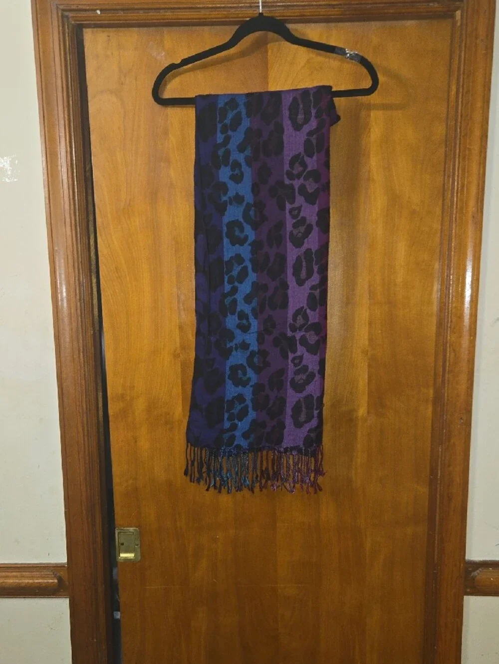Pebbles Purple and Blue Ombre Leopard Print Scarf